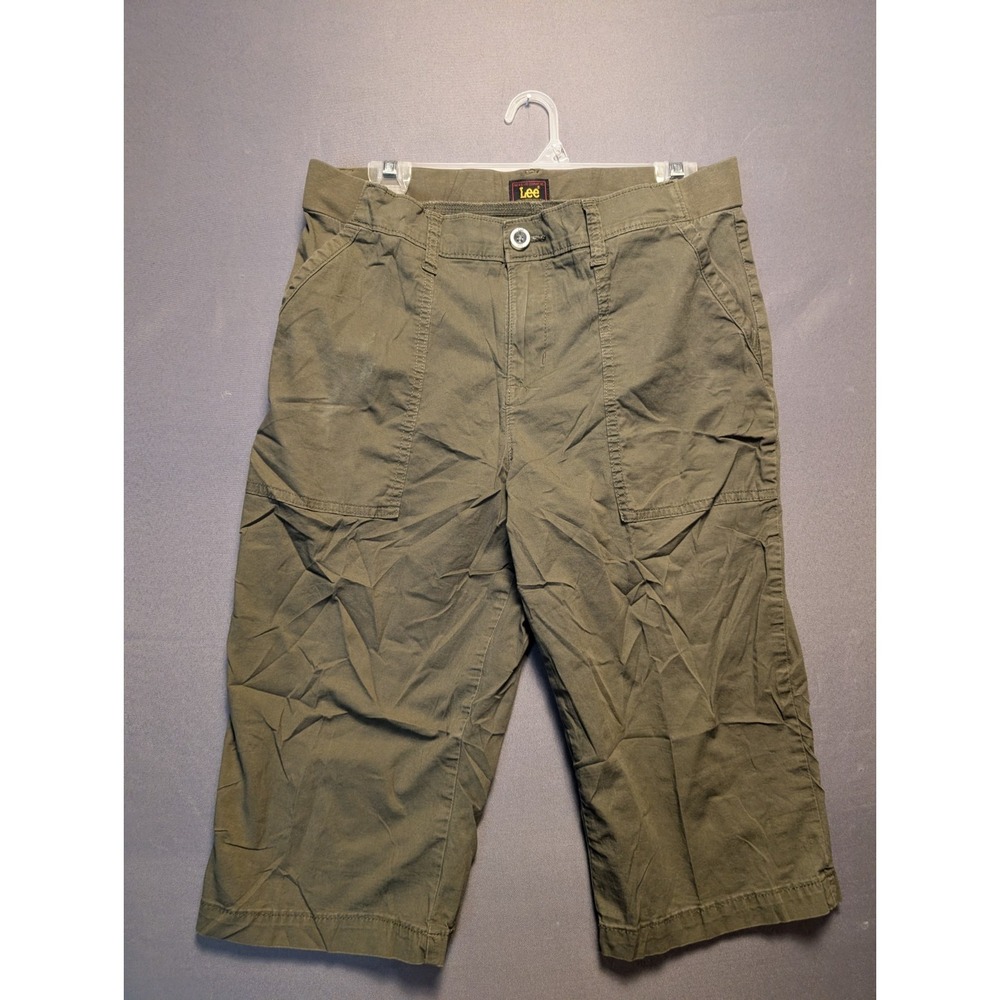 Lee Skimmer Pants Womens 10M Olive Khaki Ultra Lux Comfort Utility - Lot Of 2